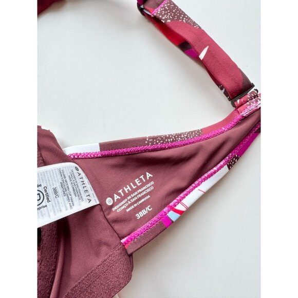 ATHLETA Hero Bloom Decadent Chocolate Square Neck Tankini Swim Top, Size 38 B/C - Picture 8 of 10